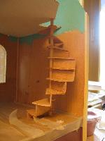 top floor just in place with no glue - spiral stairs almost done
