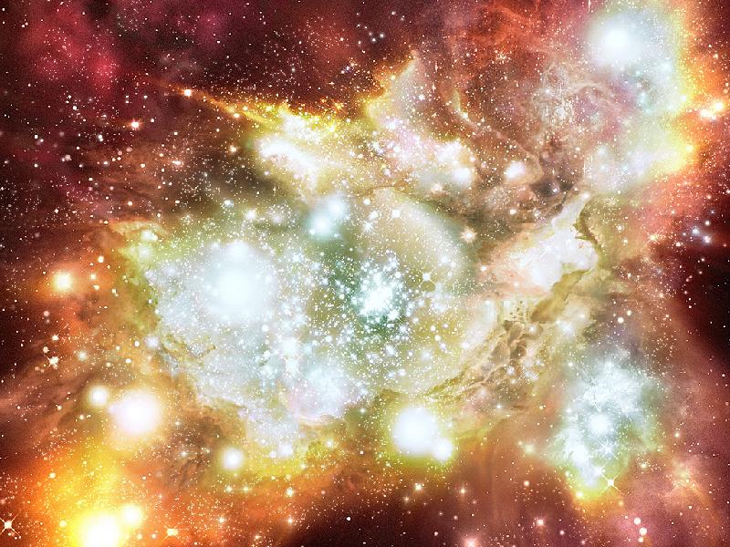 Mega starbirth cluster is biggest, brightest and hottest ever seen (artist's impression)