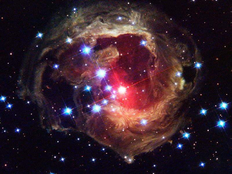 Light continues to echo three years after stellar outburst