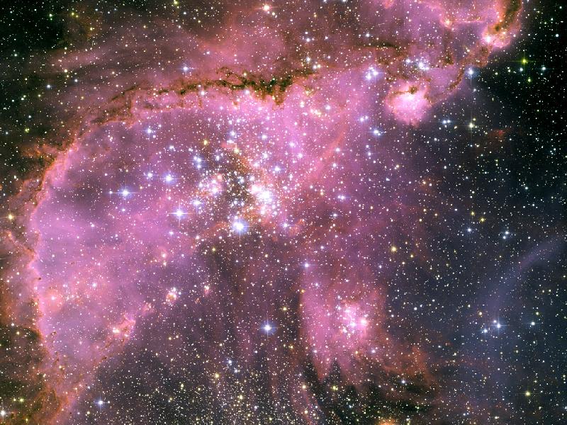Young stars sculpt gas with powerful outflows