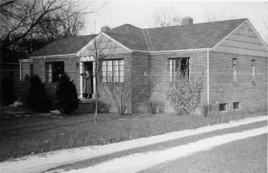 Eugenia Donie, on the porch at 77 Westfield