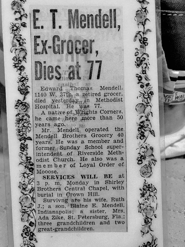 This is a photo from a laminated clipping my mom gave me, July 2025. It says that it was published in the Indianapolis Times on September 6, 1958. 