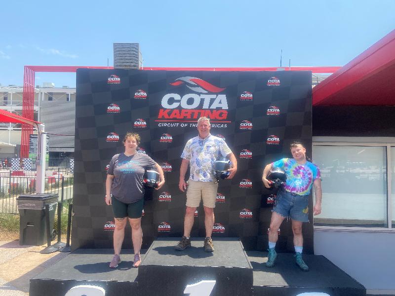 Lee and Jordan and Steve at COTA Karting<br/> 