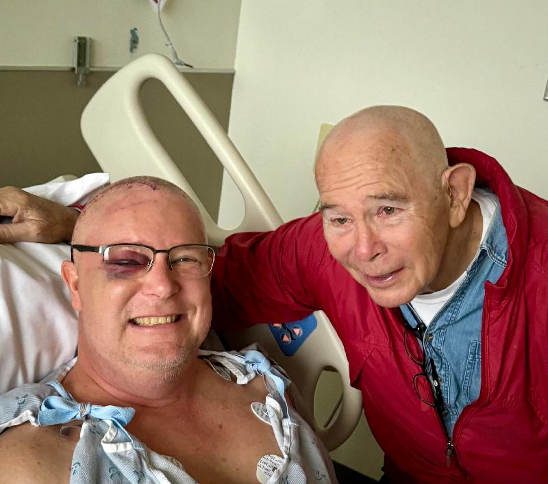 Getting a visit from dad, two days after