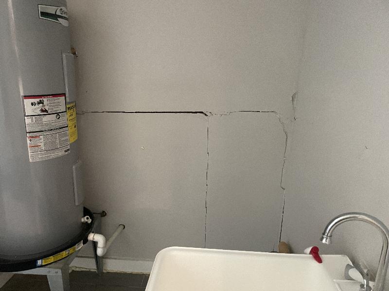 June 2022 - some cracks in the laundry room  
