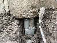 July 14 2022 - side - drain line movement requiring repair 