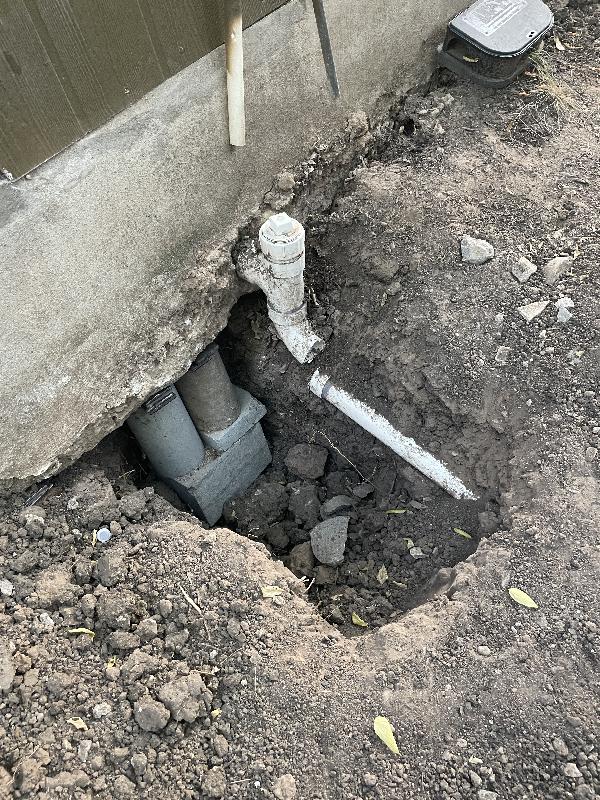 July 15 2022 - side - drain line repair 
