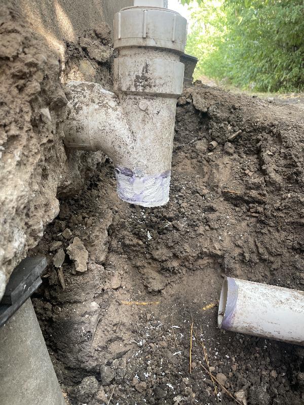July 17 2022 - side - drain line repair 
