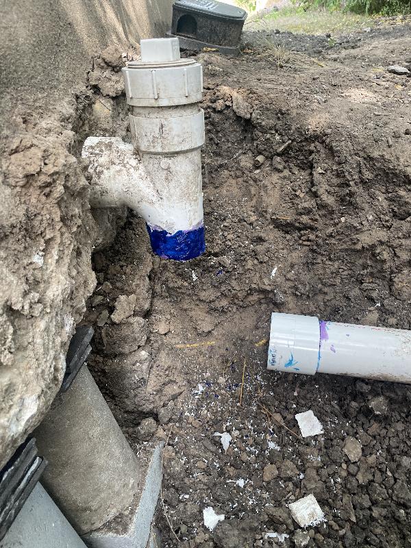 July 17 2022 - side - drain line repair 

