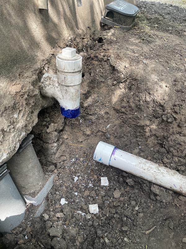 July 17 2022 - side - drain line repair 
<br/> 
