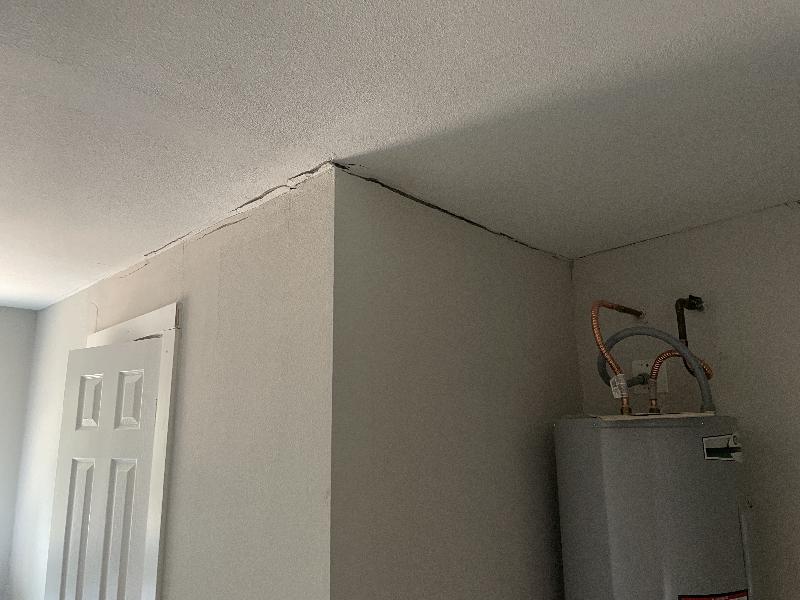 July 14 2022 - laundry room - some cracks (compare to later cracks) 