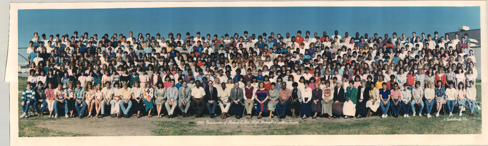 Julie's graduation class at Robert E Lee High School, 1987 