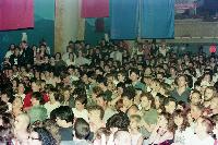 Photo from the Butthole Surfers show April 28<br/>Steve is in the bottom center, curly hair, shaved sides and Hawaiian shirt