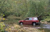 A Rented Explorer, stuck in the river at Chip's cabin