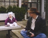 Steve and Jordan on a field trip. First photo of The Hat.
