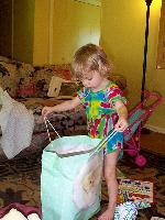 Jordan wondering what is in the bag