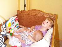 Jordan and jada in the crib
