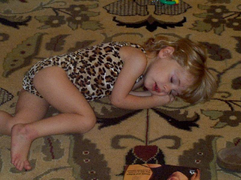 Jordan takes a floor nap