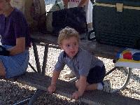 Enzo's birthday - at kiddie acres - the birthday boy