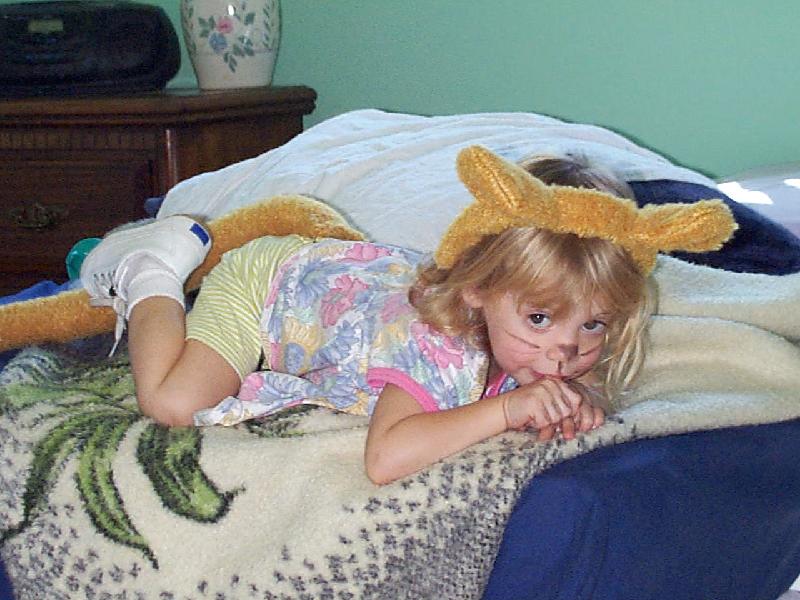 Jordan trying out her Kiara costume