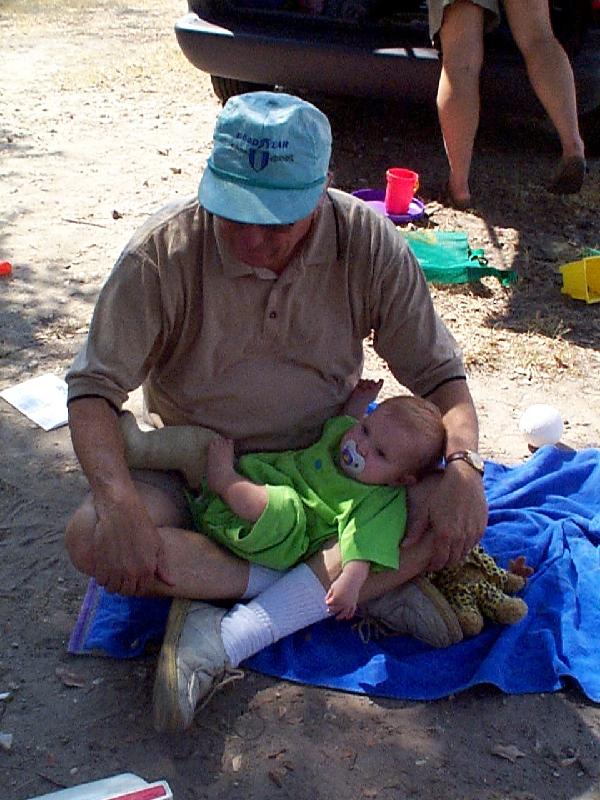Lake Somerville - grandpa and sleepy baby