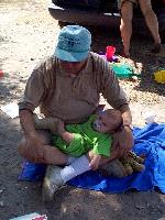 Lake Somerville - grandpa and sleepy baby