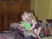 Jordan and Jada jumping on the couch