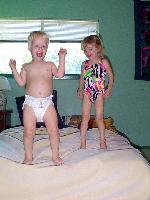 Mason and Jordan bouncing