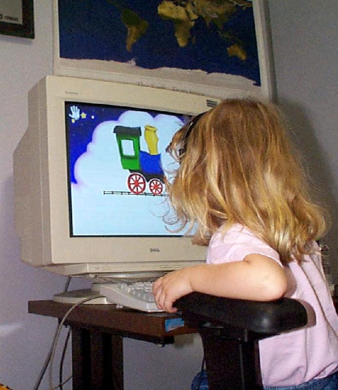 Jordan working on the computer