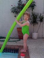 color coordinated with her noodle