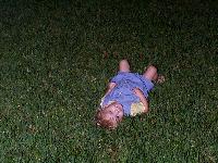 Jada lying in the grass