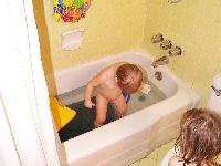 Jada wizzin' in the tub (she got out right after!)