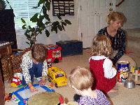 Alec magnadoodling, Jada and Jordan and Aunt Julie drumming