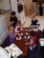 preparing for birthday cupcakes and singing