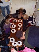 Mason blowing out his 3 candles