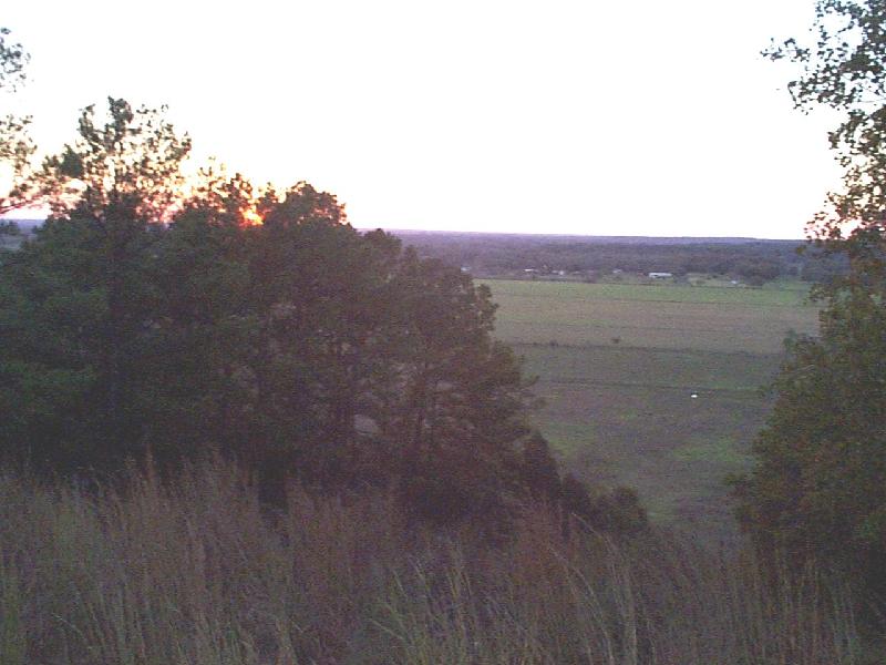 Sunset with highway 71 and farms
