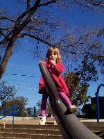Sitting on the dolphin's tail