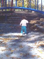 Jada ducking under the bridge