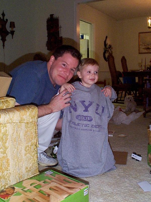 Jada modelling Papa's NYU shirt