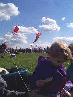 Jada, with some BIG kites in the background
