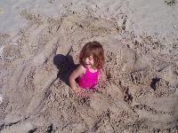 Jordan and Papa made a tunnel, and buried Jordan in it
