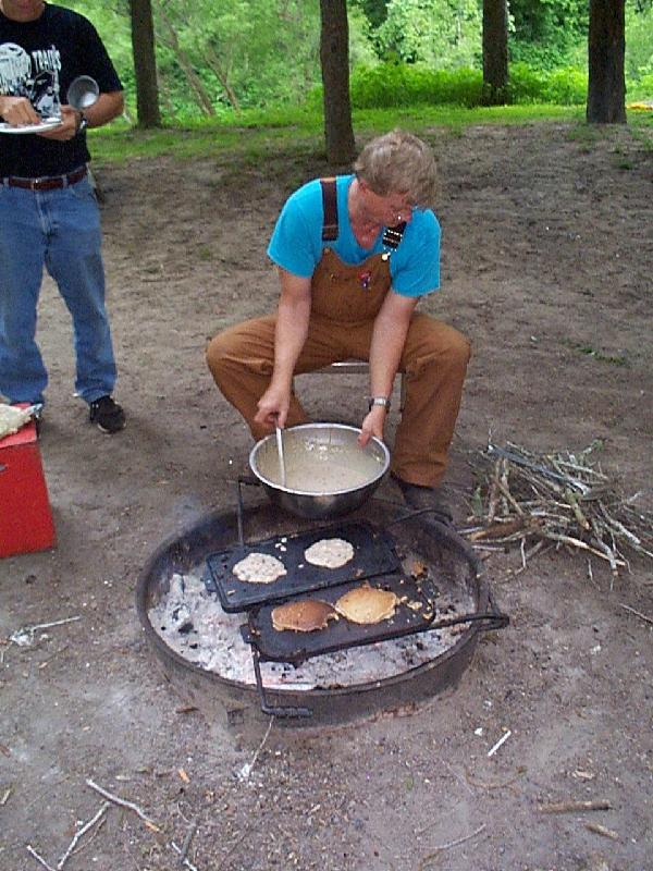 Scooter making pancakes