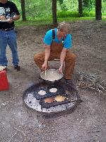 Scooter making pancakes