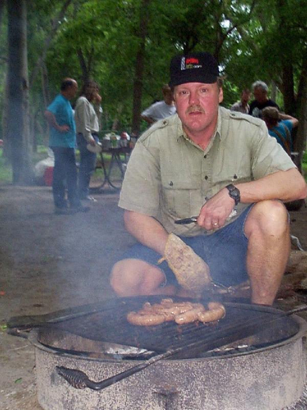 Martin making sausages