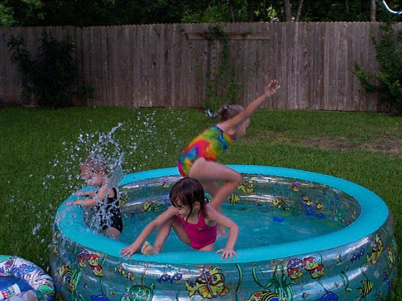 and the girls all swam and played