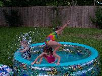 and the girls all swam and played