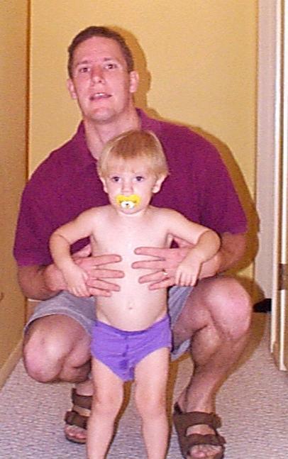 Jada with undies, and Papa's new haircut