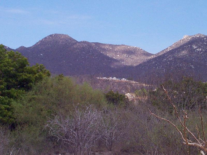 the cemetery above the town