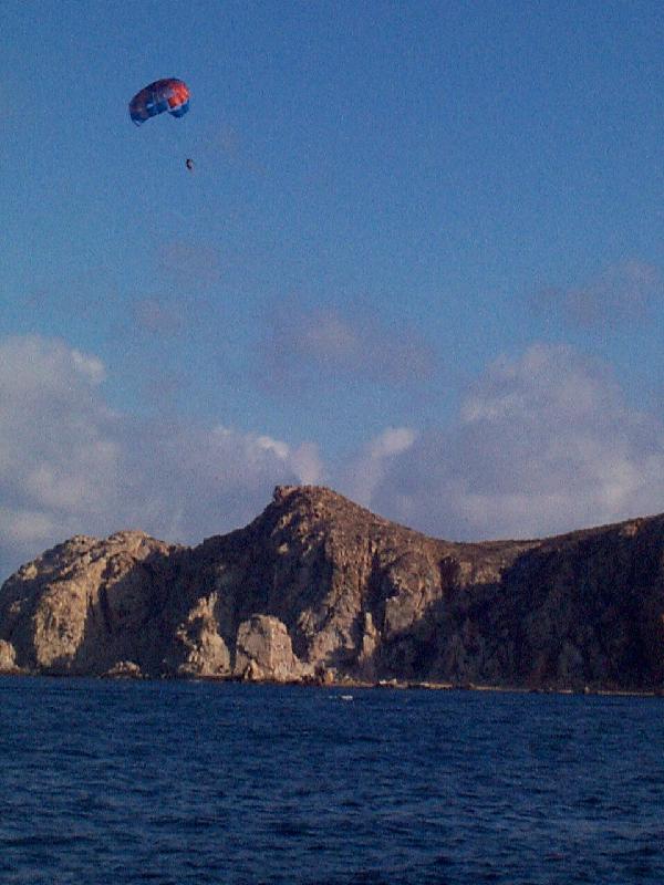 Sunset cruise, and a parasailer