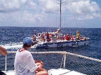 after some snorkeling, the trip back - we used 3 boats!